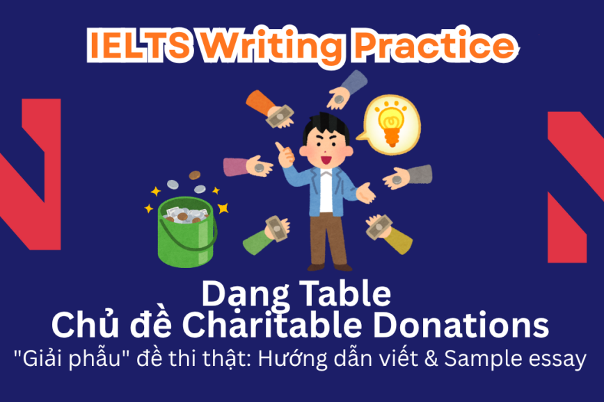 IELTS Writing Practice: "Giải phẫu" đề thi thật – Dạng bài Table – Chủ đề Charitable Donations