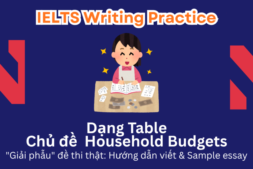 IELTS Writing Practice: "Giải phẫu" đề thi thật – Dạng bài Table – Chủ đề Household Budgets