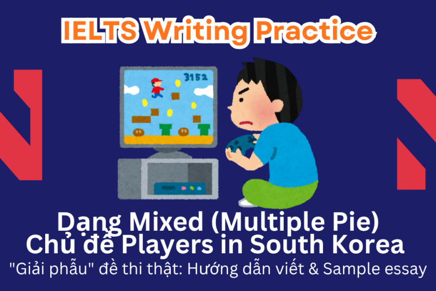 IELTS Writing Practice: "Giải phẫu" đề thi thật - Dạng bài Multiple Pie Charts - Chủ đề Electronic Game Players in South Korea