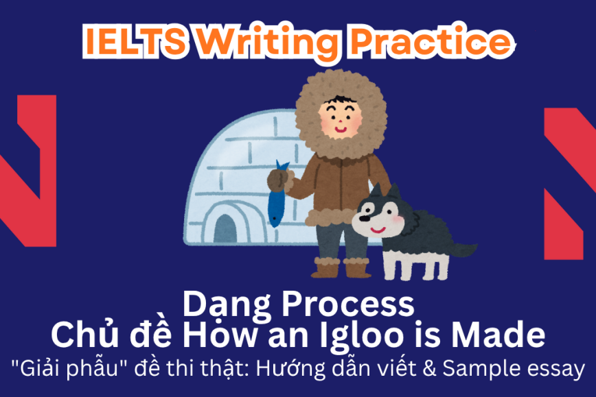 IELTS Writing Practice: "Giải phẫu" đề thi thật – Dạng bài Process Diagram – Chủ đề How an Igloo is Made
