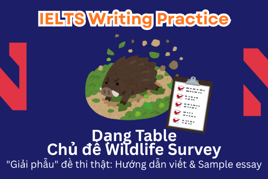 IELTS Writing Practice: "Giải phẫu" đề thi thật - Dạng bài Table - Chủ đề Wildlife Survey in Britain