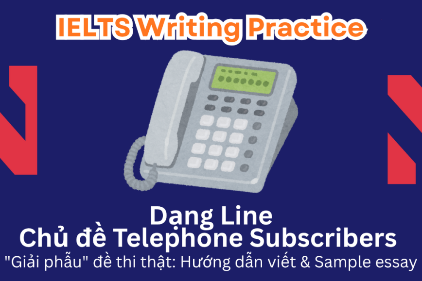 IELTS Writing Practice: "Giải phẫu" đề thi thật – Dạng bài Line Graph – Chủ đề Telephone Subscribers in Africa (1994–2004)