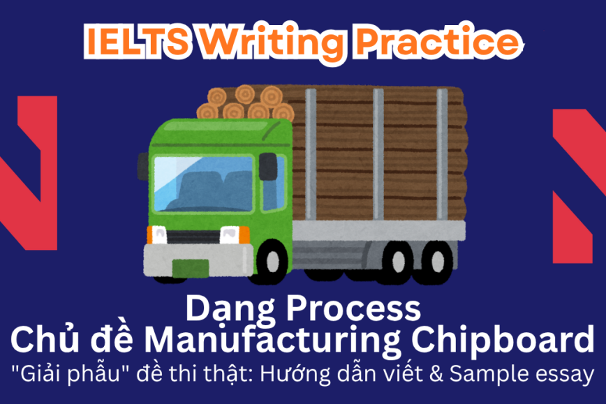 IELTS Writing Practice: "Giải phẫu" đề thi thật – Dạng bài Process Diagram – Chủ đề Manufacturing Chipboard
