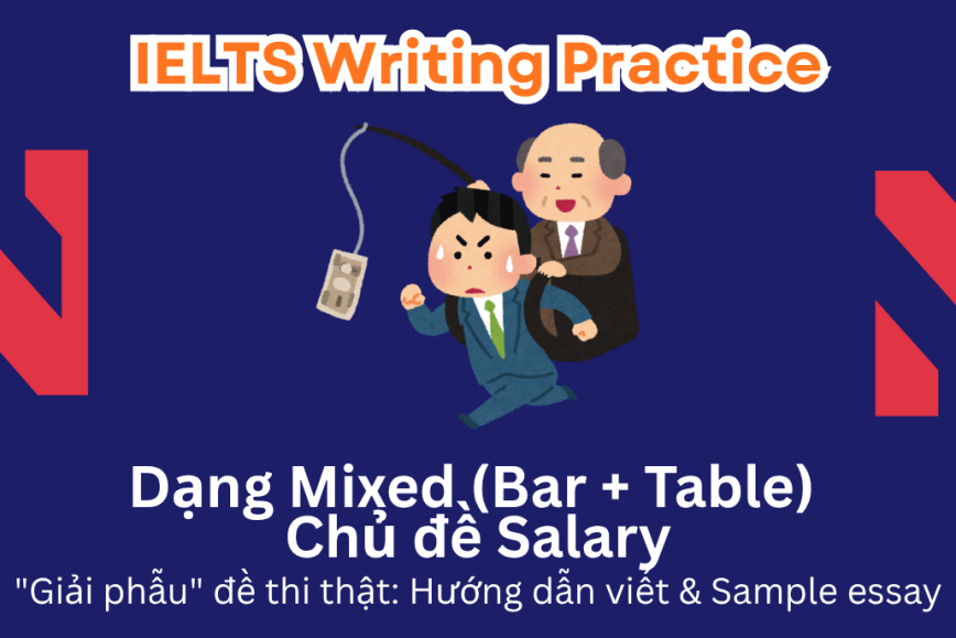 IELTS Writing Practice: "Giải phẫu" đề thi thật – Dạng bài Bar Chart + Table – Chủ đề Annual Salary
