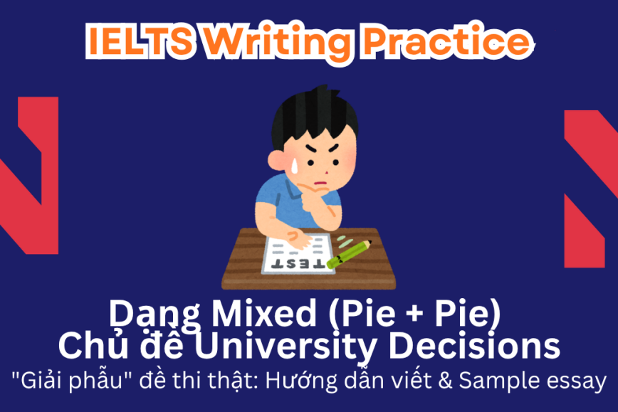 IELTS Writing Practice: "Giải phẫu" đề thi thật – Dạng bài Pie Charts – Chủ đề University Decisions