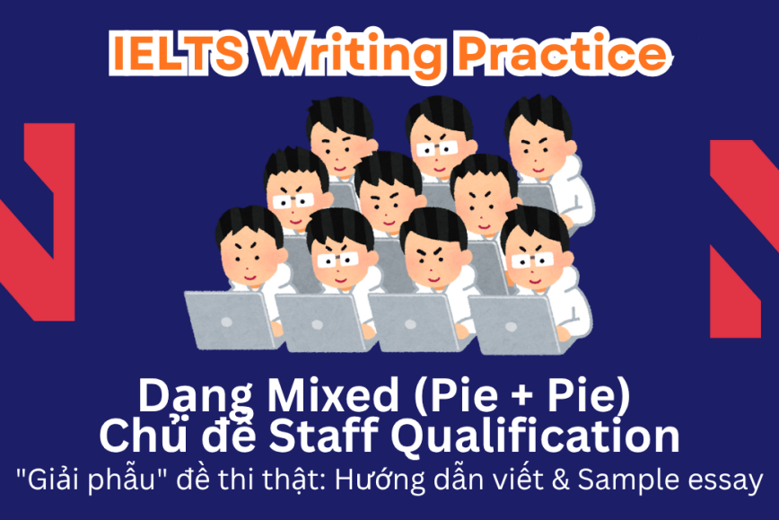 IELTS Writing Practice: "Giải phẫu" đề thi thật – Dạng bài Pie Charts – Chủ đề Staff Qualifications