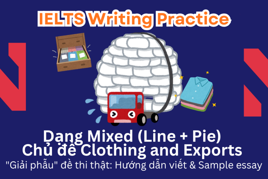 IELTS Writing Practice: "Giải phẫu" đề thi thật – Dạng bài Mixed Charts – Chủ đề Clothing and Exports