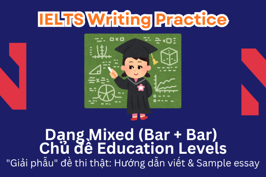 IELTS Writing Practice: "Giải phẫu" đề thi thật – Dạng bài Bar Charts – Chủ đề Secondary and Higher Education