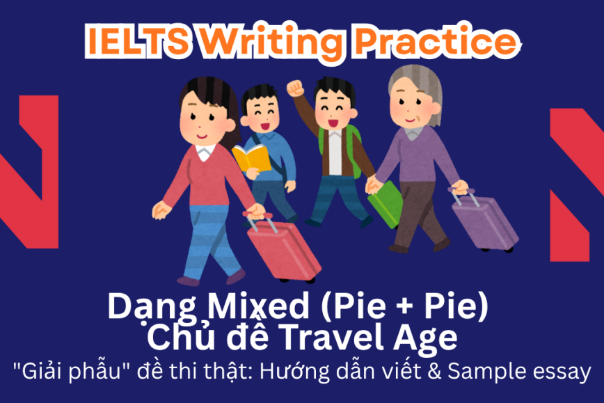 IELTS Writing Practice: "Giải phẫu" đề thi thật – Dạng bài Pie Charts – Chủ đề UK Visitors to Spain by Age
