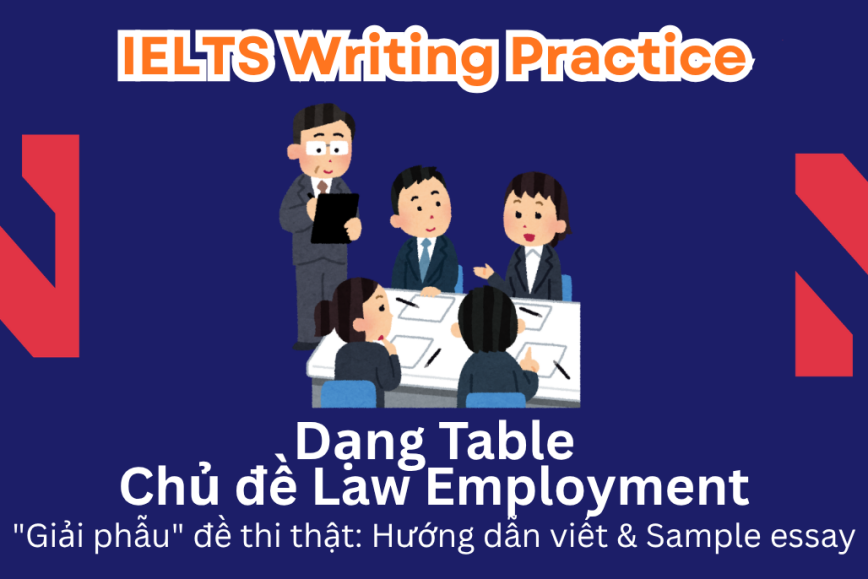 IELTS Writing Practice: "Giải phẫu" đề thi thật – Dạng bài Tables – Chủ đề Law Employment