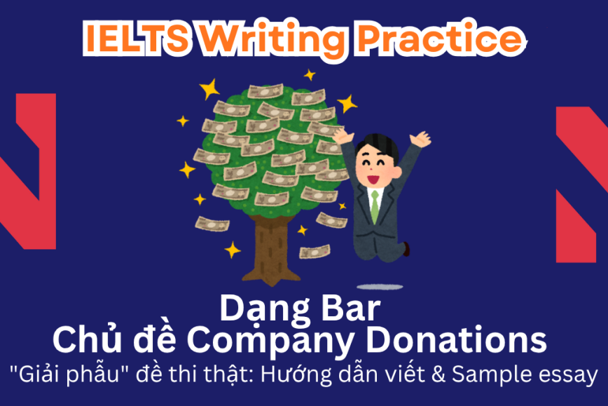 IELTS Writing Practice: "Giải phẫu" đề thi thật – Dạng bài Bar Chart – Chủ đề Company Donations