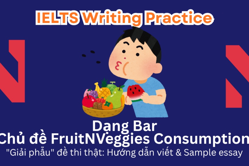 IELTS Writing Practice: "Giải phẫu" đề thi thật – Dạng bài Bar Chart – Chủ đề Daily Fruit and Vegetable Consumption in the UK